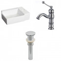 American Imaginations AI-26178 16.25-in. W Above Counter White Vessel Set For 1 Hole Right Faucet - Faucet Included