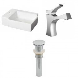 American Imaginations AI-26185 16.25-in. W Above Counter White Vessel Set For 1 Hole Left Faucet - Faucet Included