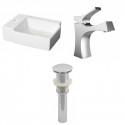 American Imaginations AI-26185 16.25-in. W Above Counter White Vessel Set For 1 Hole Left Faucet - Faucet Included