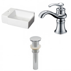 American Imaginations AI-26186 16.25-in. W Above Counter White Vessel Set For 1 Hole Left Faucet - Faucet Included