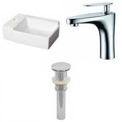 American Imaginations AI-26187 16.25-in. W Above Counter White Vessel Set For 1 Hole Left Faucet - Faucet Included