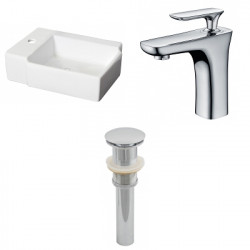 American Imaginations AI-26188 16.25-in. W Above Counter White Vessel Set For 1 Hole Left Faucet - Faucet Included