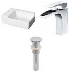 American Imaginations AI-26189 16.25-in. W Above Counter White Vessel Set For 1 Hole Left Faucet - Faucet Included