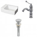 American Imaginations AI-26190 16.25-in. W Above Counter White Vessel Set For 1 Hole Left Faucet - Faucet Included