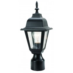 Design House 507509 Maple Street Outdoor Black Die-Cast Post Lights with Beveled Glass