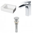 American Imaginations AI-26195 16.25-in. W Wall Mount White Vessel Set For 1 Hole Left Faucet - Faucet Included