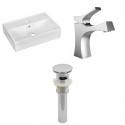 American Imaginations AI-26197 19.75-in. W Above Counter White Vessel Set For 1 Hole Center Faucet - Faucet Included