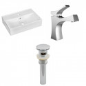 American Imaginations AI-26197 19.75-in. W Above Counter White Vessel Set For 1 Hole Center Faucet - Faucet Included