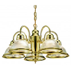 Design House 500546 Millbridge Polished Brass Chandeliers With Clear Prismatic Glass