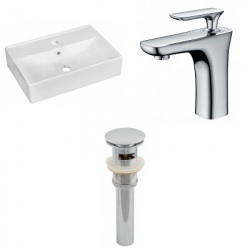 American Imaginations AI-26200 19.75-in. W Above Counter White Vessel Set For 1 Hole Center Faucet - Faucet Included