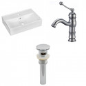 American Imaginations AI-26202 19.75-in. W Above Counter White Vessel Set For 1 Hole Center Faucet - Faucet Included