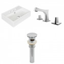 American Imaginations AI-26203 19.75-in. W Above Counter White Vessel Set For 3H8-in. Center Faucet - Faucet Included