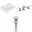 American Imaginations AI-26204 19.75-in. W Above Counter White Vessel Set For 3H8-in. Center Faucet - Faucet Included