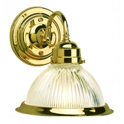 Design House 503011 Millbridge Polished Brass Wall Mount With Clear Prismatic Glass
