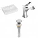 American Imaginations AI-26209 19.75-in. W Wall Mount White Vessel Set For 1 Hole Center Faucet - Faucet Included