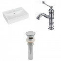 American Imaginations AI-26214 19.75-in. W Wall Mount White Vessel Set For 1 Hole Center Faucet - Faucet Included