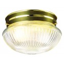 Design House 507343 Millbridge Polished Brass Ceiling Mounts With Clear Ribbed Glass