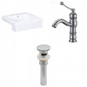 American Imaginations AI-26232 20.25-in. W Semi-Recessed White Vessel Set For 1 Hole Center Faucet - Faucet Included