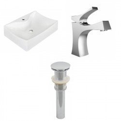 American Imaginations AI-26233 21.5-in. W Above Counter White Vessel Set For 1 Hole Center Faucet - Faucet Included
