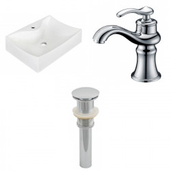 American Imaginations AI-26234 21.5-in. W Above Counter White Vessel Set For 1 Hole Center Faucet - Faucet Included