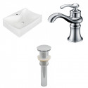 American Imaginations AI-26234 21.5-in. W Above Counter White Vessel Set For 1 Hole Center Faucet - Faucet Included