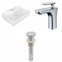 American Imaginations AI-26236 21.5-in. W Above Counter White Vessel Set For 1 Hole Center Faucet - Faucet Included