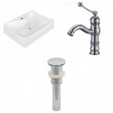 American Imaginations AI-26238 21.5-in. W Above Counter White Vessel Set For 1 Hole Center Faucet - Faucet Included