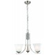 Design House 514836 514828 Torino 3-Light Chandelier w/ Snow Glass, Satin Nickel