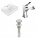 American Imaginations AI-26239 21.5-in. W Wall Mount White Vessel Set For 1 Hole Center Faucet - Faucet Included