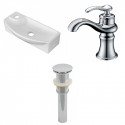 American Imaginations AI-26248 17.75-in. W Above Counter White Vessel Set For 1 Hole Left Faucet - Faucet Included