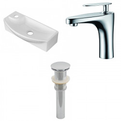 American Imaginations AI-26249 17.75-in. W Above Counter White Vessel Set For 1 Hole Left Faucet - Faucet Included