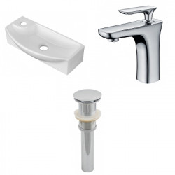 American Imaginations AI-26250 17.75-in. W Above Counter White Vessel Set For 1 Hole Left Faucet - Faucet Included