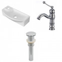 American Imaginations AI-26252 17.75-in. W Above Counter White Vessel Set For 1 Hole Left Faucet - Faucet Included