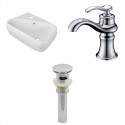 American Imaginations AI-26260 17.5-in. W Above Counter White Vessel Set For 1 Hole Left Faucet - Faucet Included