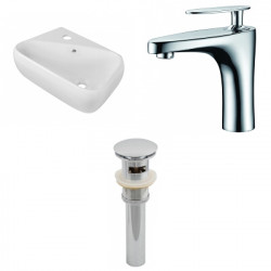 American Imaginations AI-26261 17.5-in. W Above Counter White Vessel Set For 1 Hole Left Faucet - Faucet Included