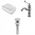 American Imaginations AI-26264 17.5-in. W Above Counter White Vessel Set For 1 Hole Left Faucet - Faucet Included