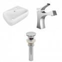 American Imaginations AI-26271 17.5-in. W Above Counter White Vessel Set For 1 Hole Right Faucet - Faucet Included