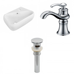American Imaginations AI-26272 17.5-in. W Above Counter White Vessel Set For 1 Hole Right Faucet - Faucet Included