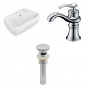 American Imaginations AI-26272 17.5-in. W Above Counter White Vessel Set For 1 Hole Right Faucet - Faucet Included