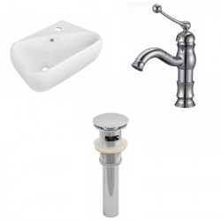 American Imaginations AI-26276 17.5-in. W Above Counter White Vessel Set For 1 Hole Right Faucet - Faucet Included