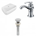 American Imaginations AI-26278 17.5-in. W Wall Mount White Vessel Set For 1 Hole Right Faucet - Faucet Included