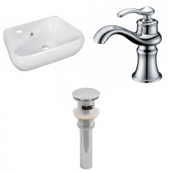 American Imaginations AI-26284 17.5-in. W Above Counter White Vessel Set For 1 Hole Left Faucet - Faucet Included