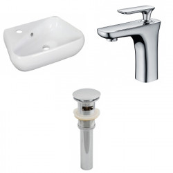 American Imaginations AI-26286 17.5-in. W Above Counter White Vessel Set For 1 Hole Left Faucet - Faucet Included