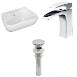 American Imaginations AI-26287 17.5-in. W Above Counter White Vessel Set For 1 Hole Left Faucet - Faucet Included