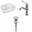 American Imaginations AI-26288 17.5-in. W Above Counter White Vessel Set For 1 Hole Left Faucet - Faucet Included