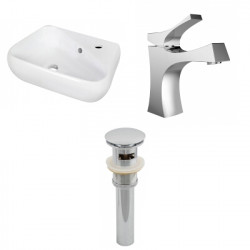 American Imaginations AI-26289 17.5-in. W Above Counter White Vessel Set For 1 Hole Right Faucet - Faucet Included