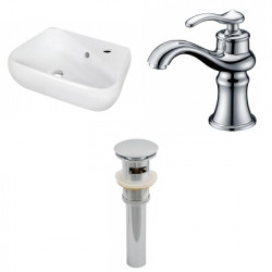 American Imaginations AI-26290 17.5-in. W Above Counter White Vessel Set For 1 Hole Right Faucet - Faucet Included