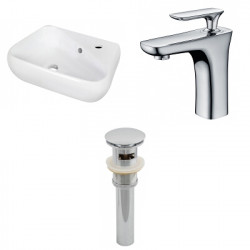 American Imaginations AI-26292 17.5-in. W Above Counter White Vessel Set For 1 Hole Right Faucet - Faucet Included