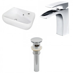 American Imaginations AI-26293 17.5-in. W Above Counter White Vessel Set For 1 Hole Right Faucet - Faucet Included