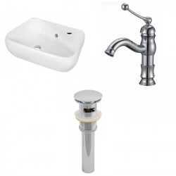 American Imaginations AI-26294 17.5-in. W Above Counter White Vessel Set For 1 Hole Right Faucet - Faucet Included